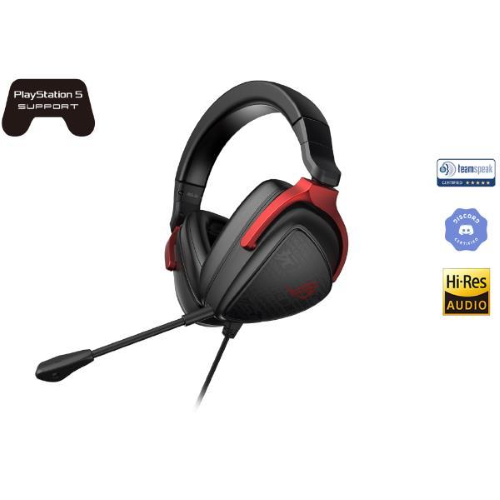 ASUS ROG Delta S Core - Cuffie con microfono - dimensione completa - cablato - jack 3,5 mm - nero